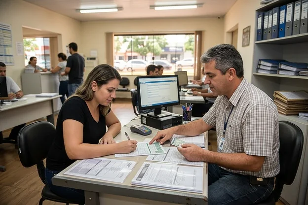 Despachante ajudando cliente no processo de renovação da CNH em Dourados/MS.